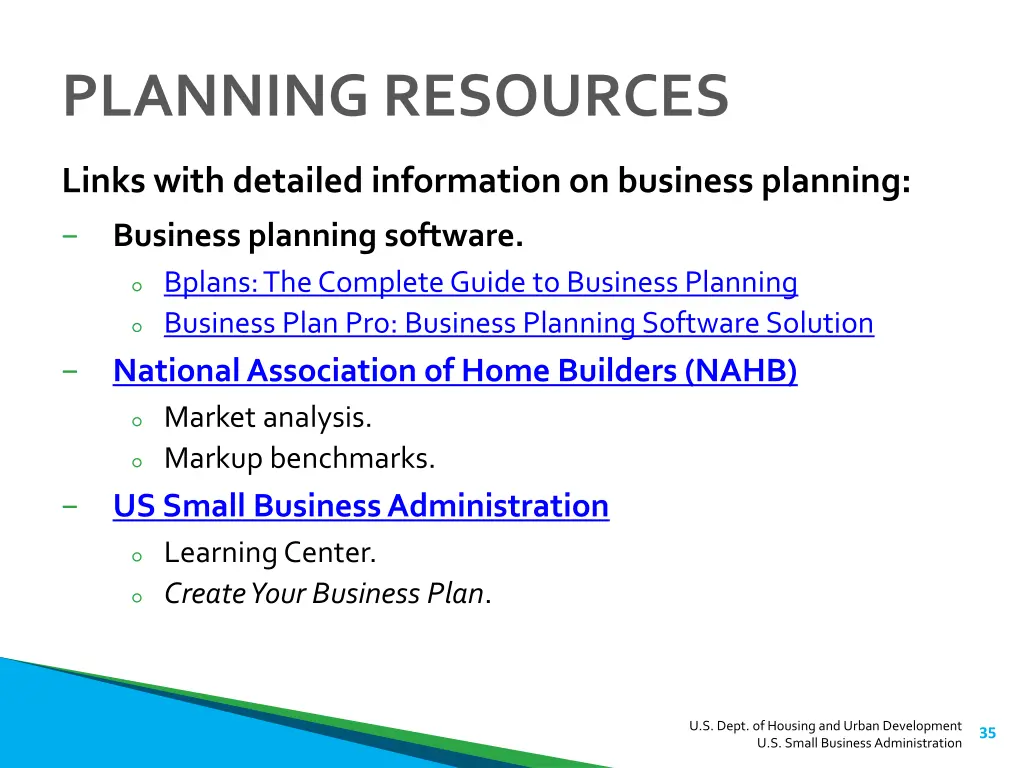 planning resources