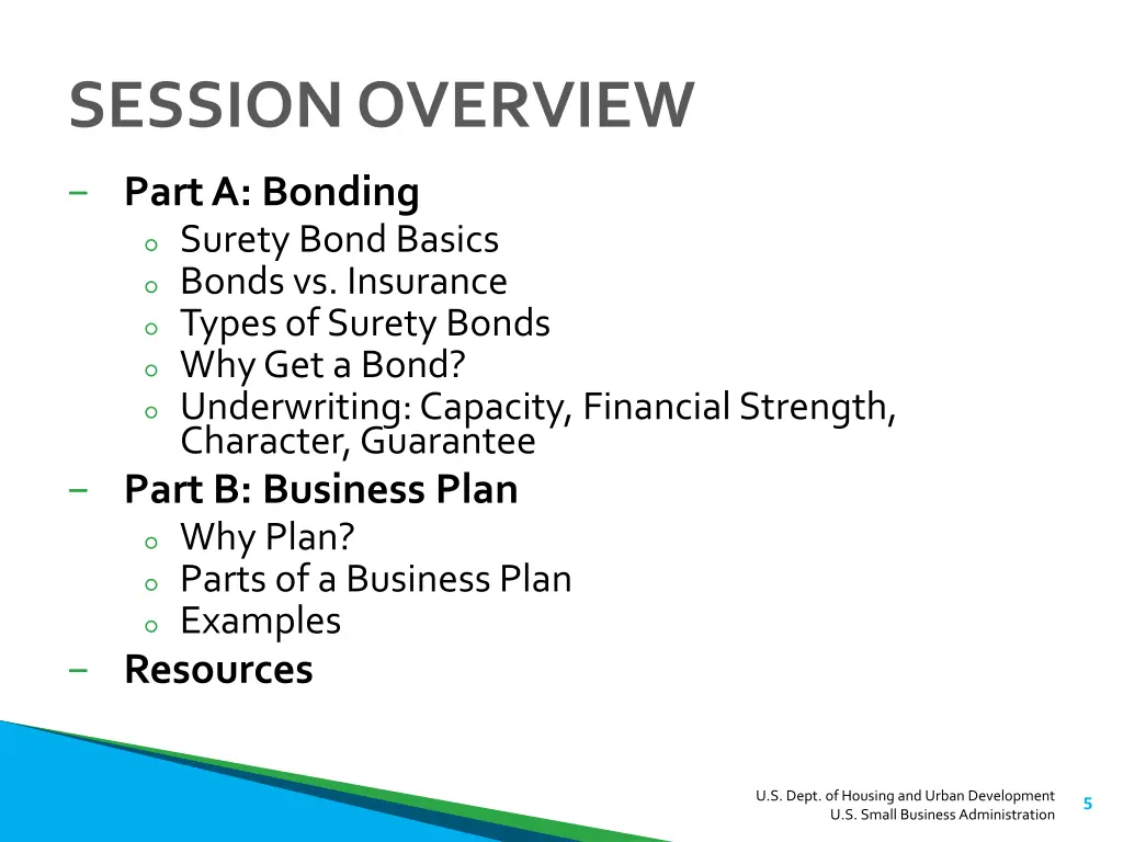 session overview