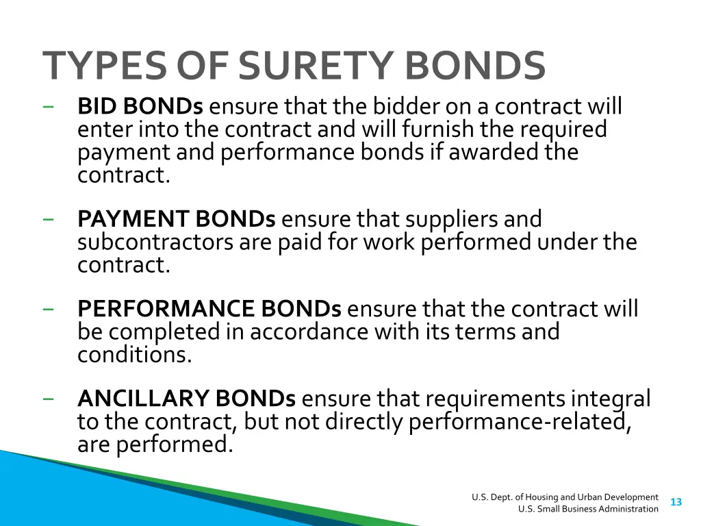 types of surety bonds bid bonds ensure that