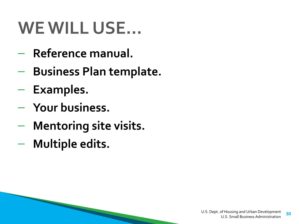 we will use reference manual business plan