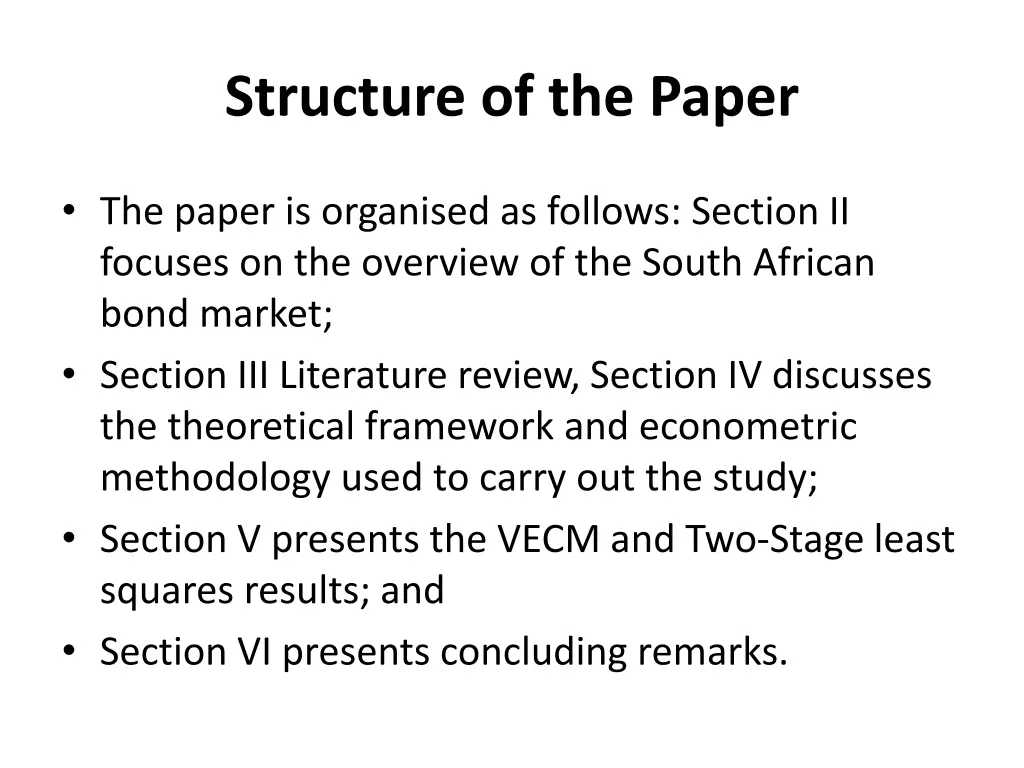 structure of the paper