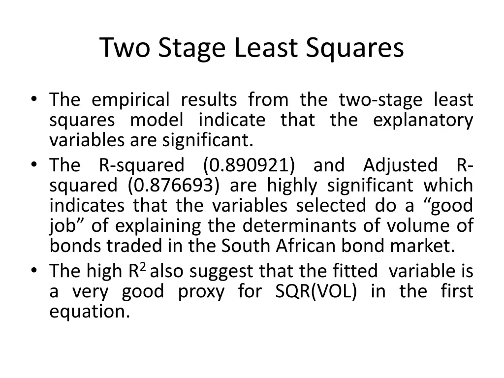 two stage least squares