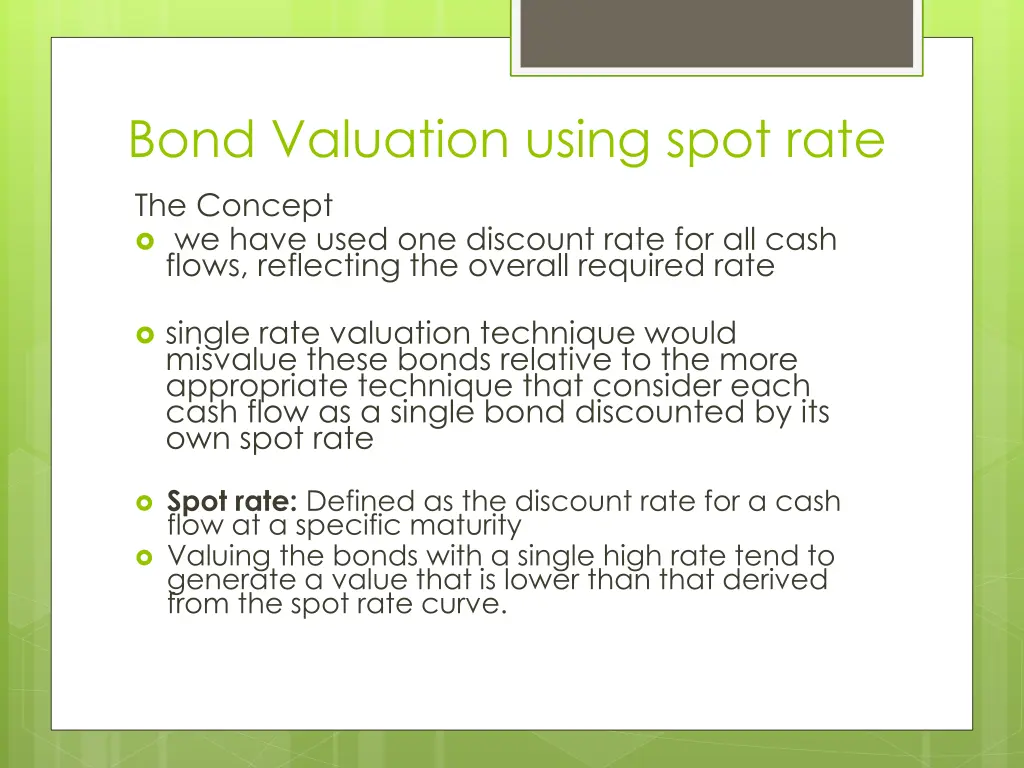 bond valuation using spot rate