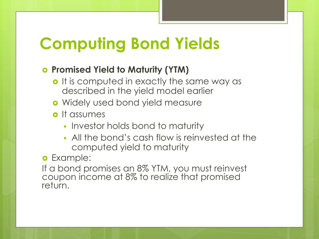 computing bond yields 1