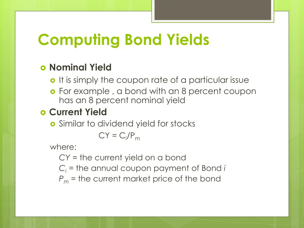 computing bond yields