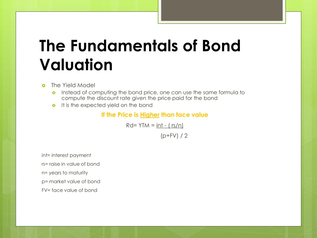 the fundamentals of bond valuation 2