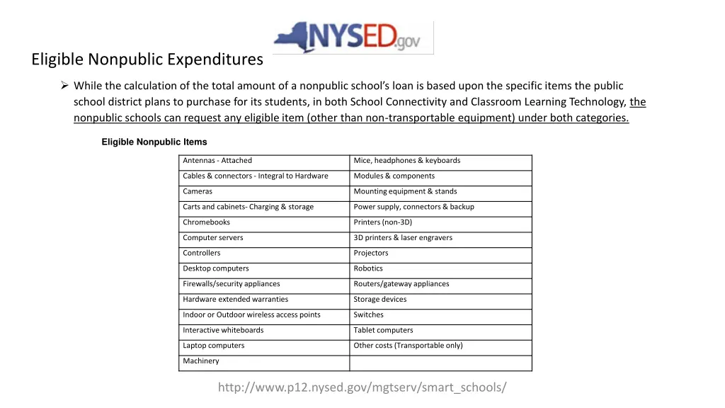 eligible nonpublic expenditures