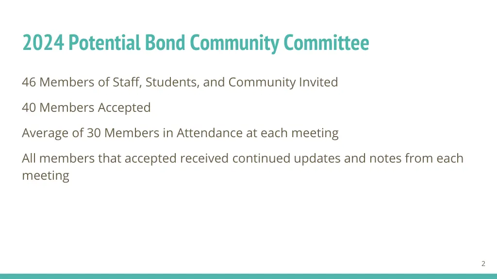 2024 potential bond community committee