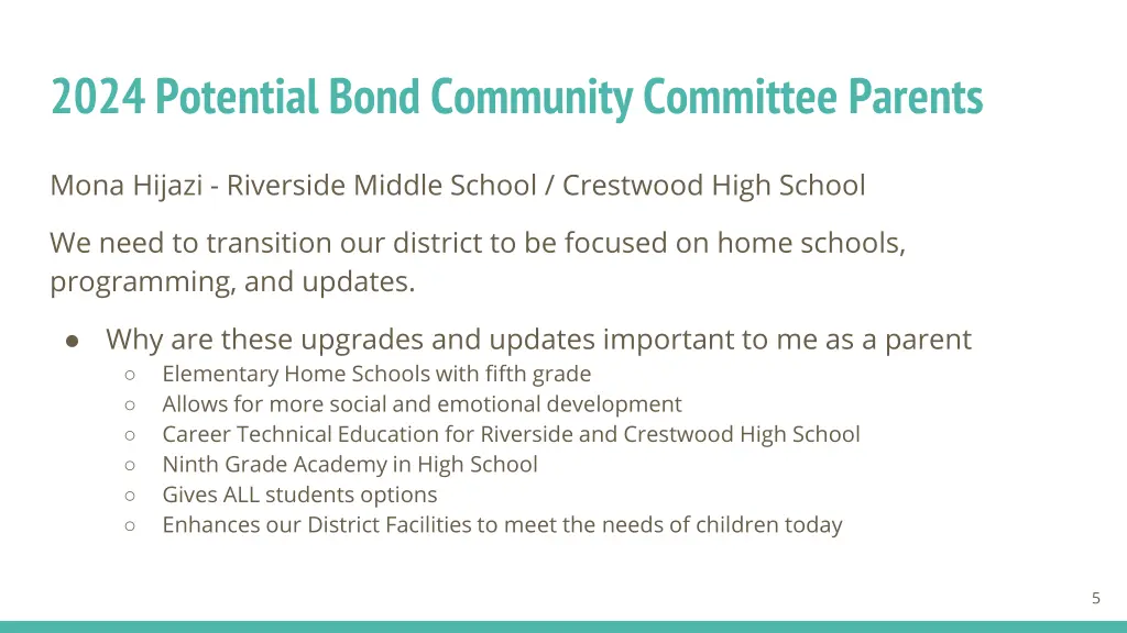 2024 potential bond community committee parents 2