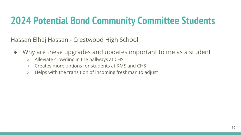 2024 potential bond community committee students 2