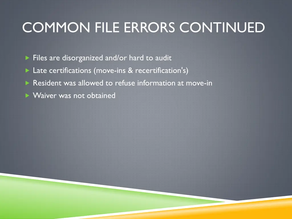 common file errors continued