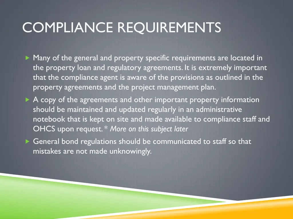 compliance requirements