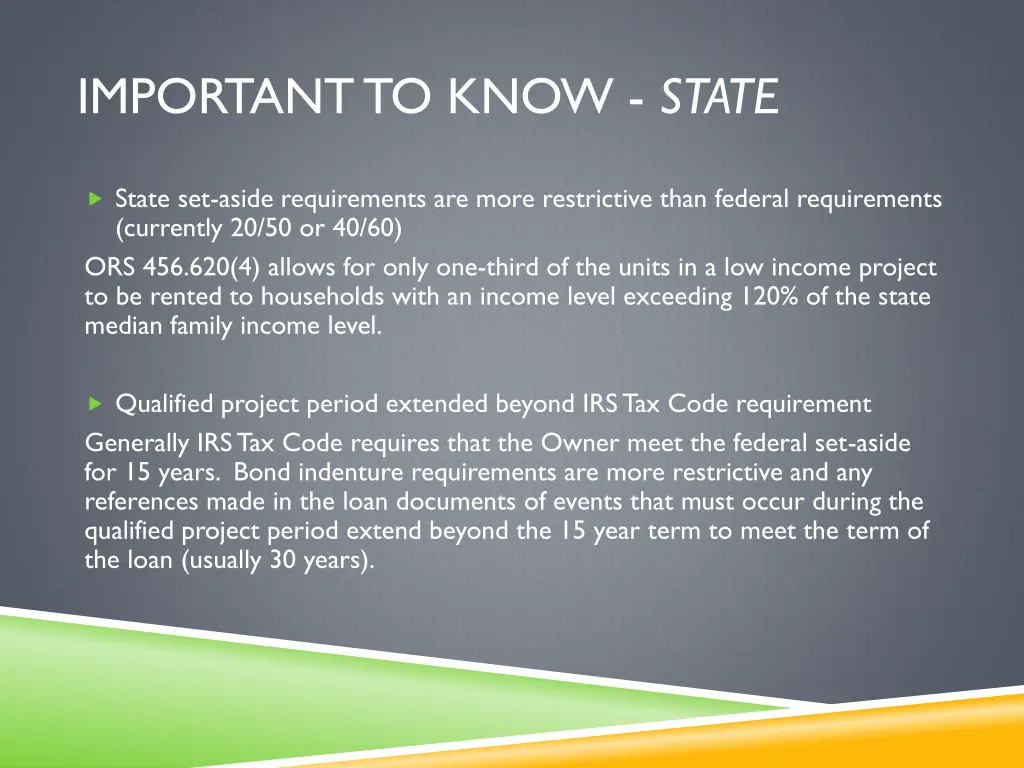 important to know state