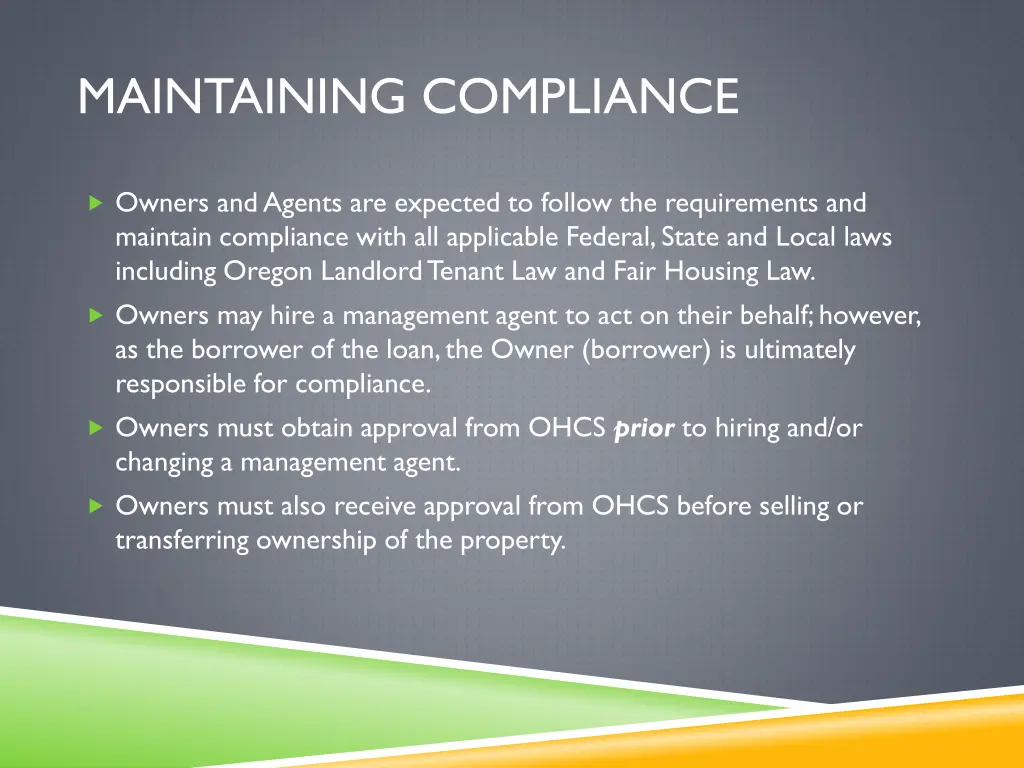 maintaining compliance