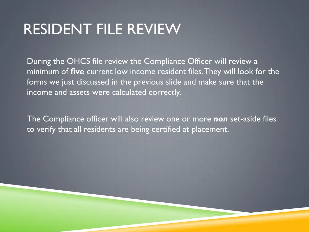 resident file review