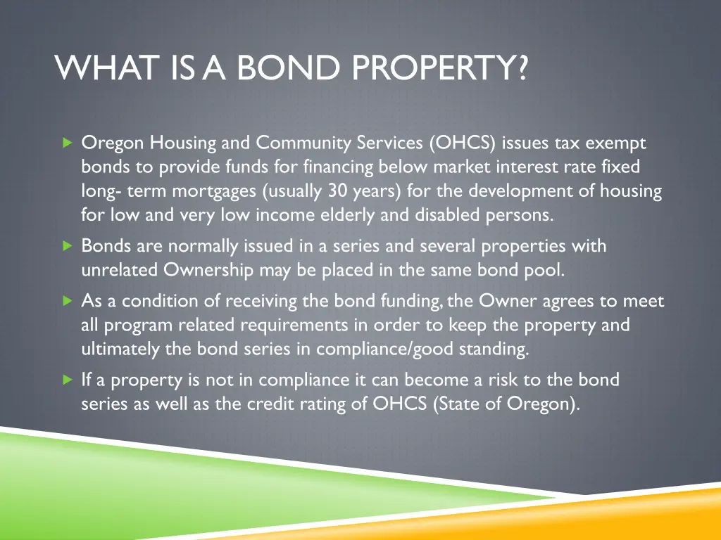 what is a bond property