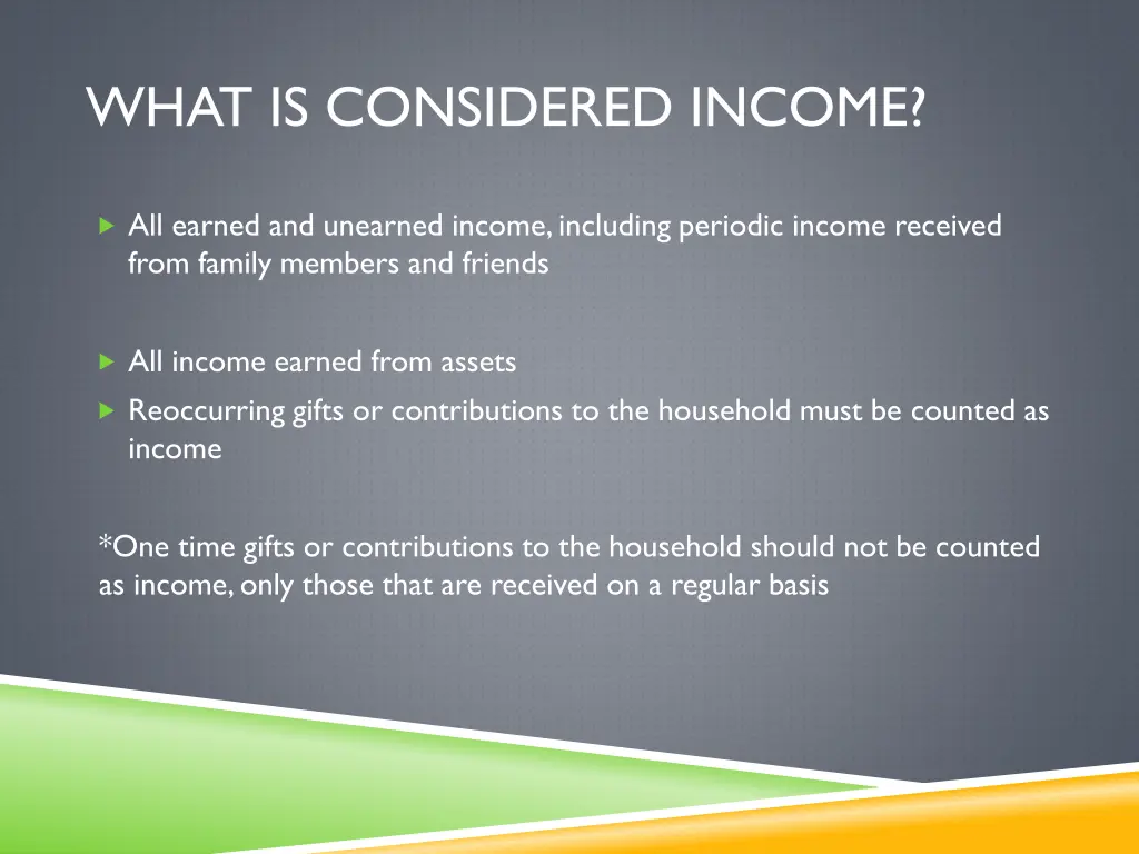 what is considered income