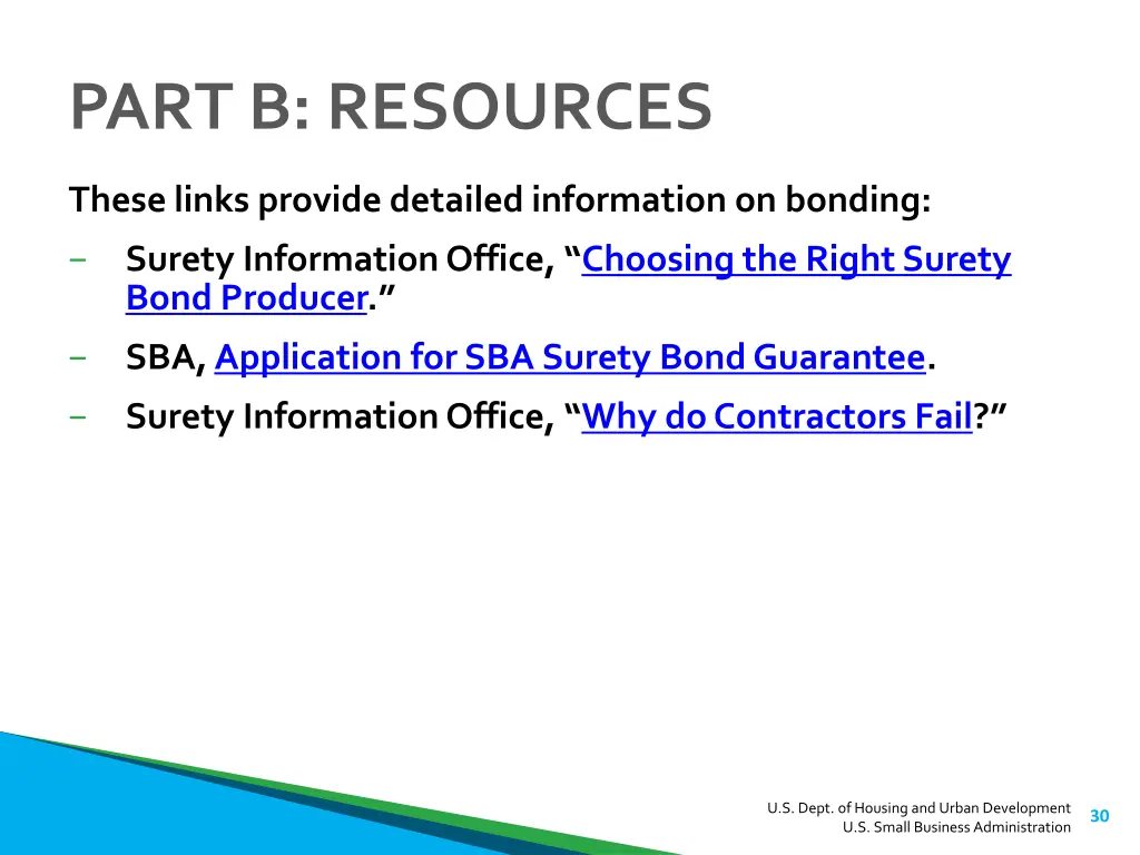 part b resources