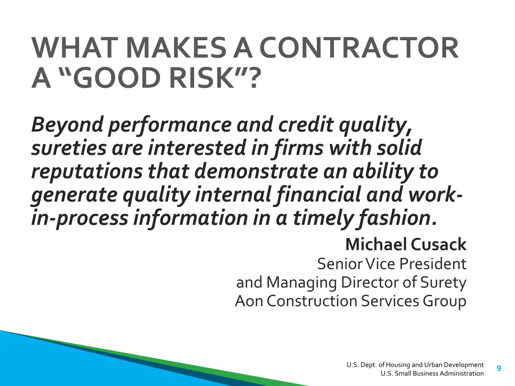 what makes a contractor a good risk