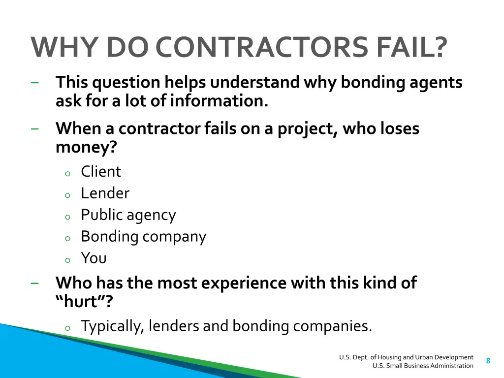 why do contractors fail