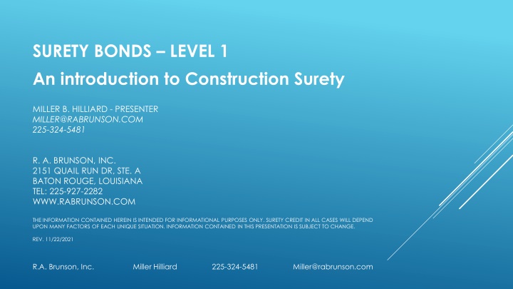 surety bonds level 1 an introduction