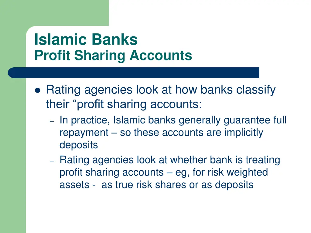 islamic banks profit sharing accounts