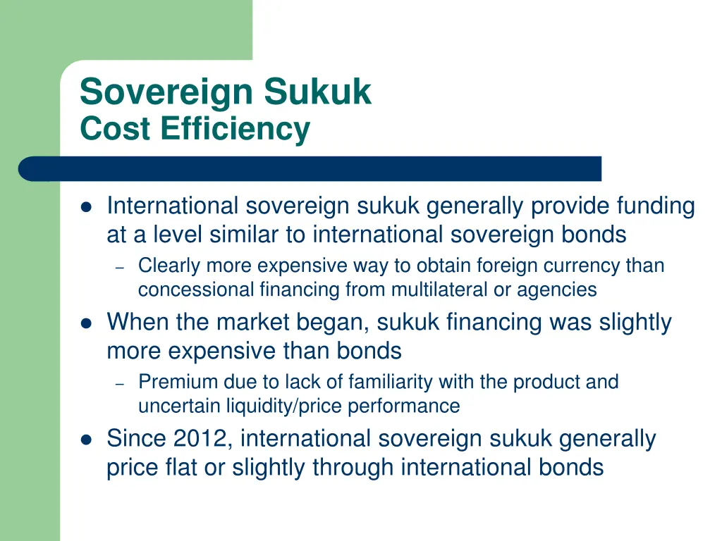 sovereign sukuk cost efficiency