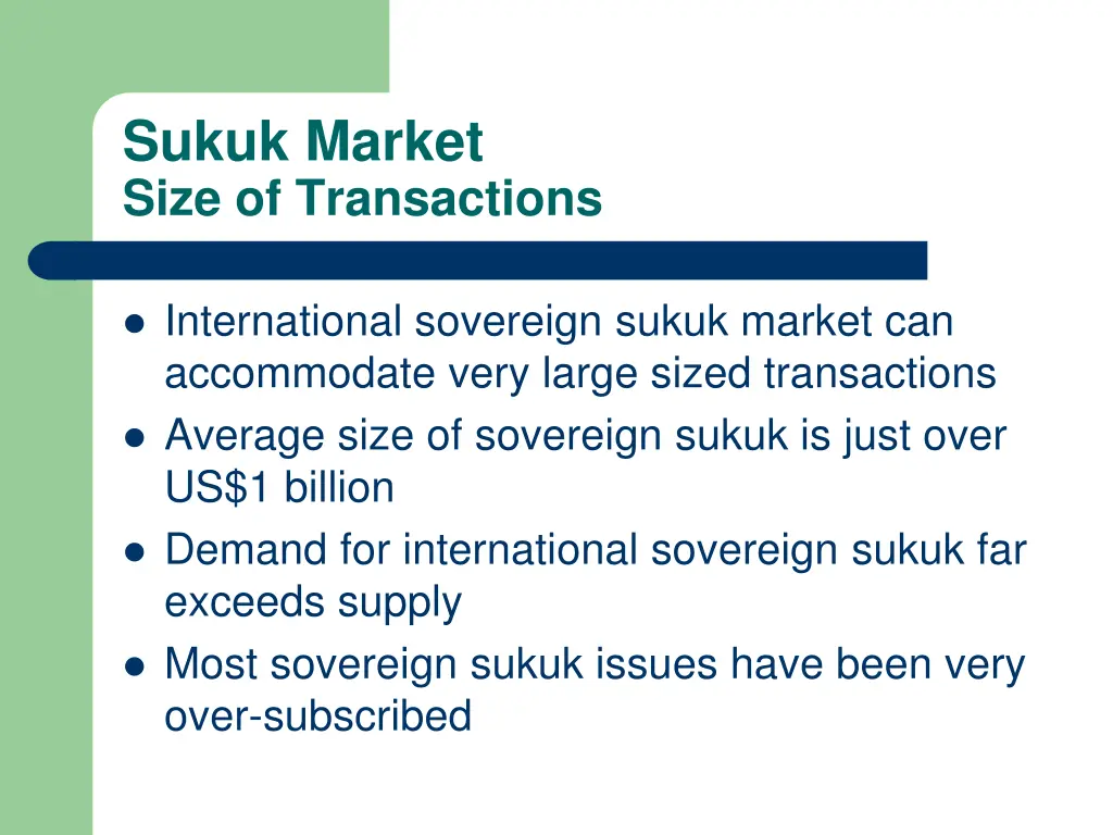 sukuk market size of transactions