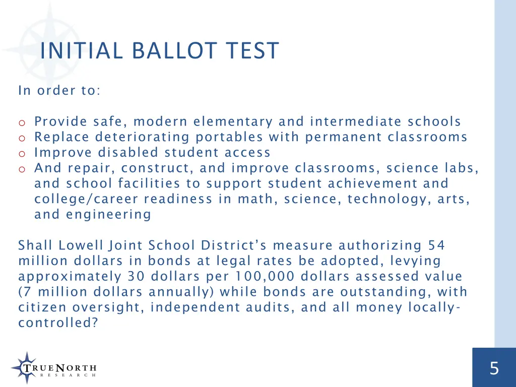 initial ballot test