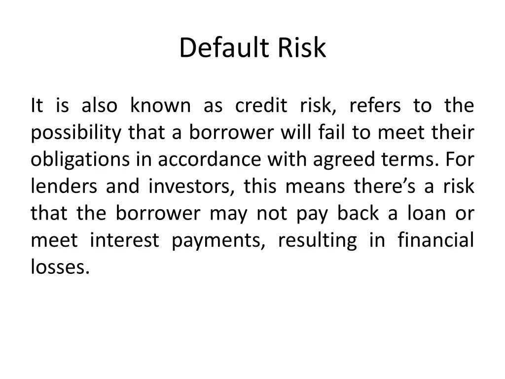 default risk