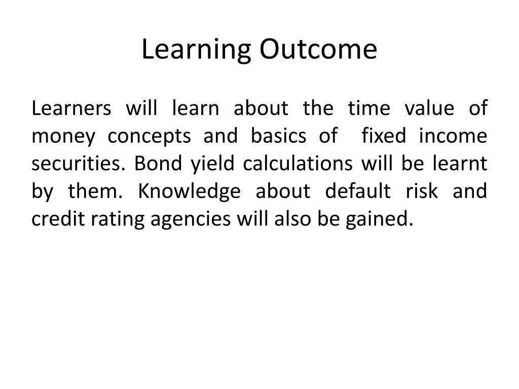 learning outcome