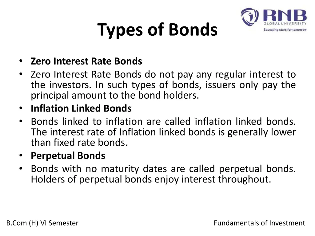 types of bonds 1