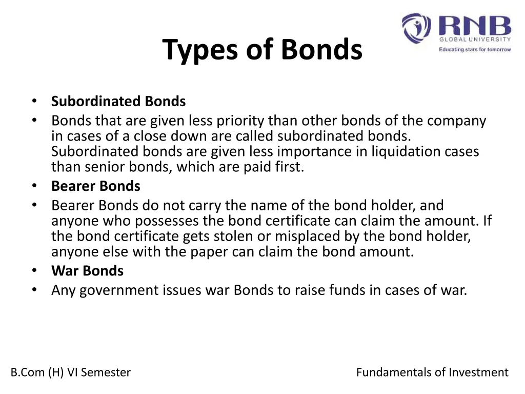 types of bonds 2