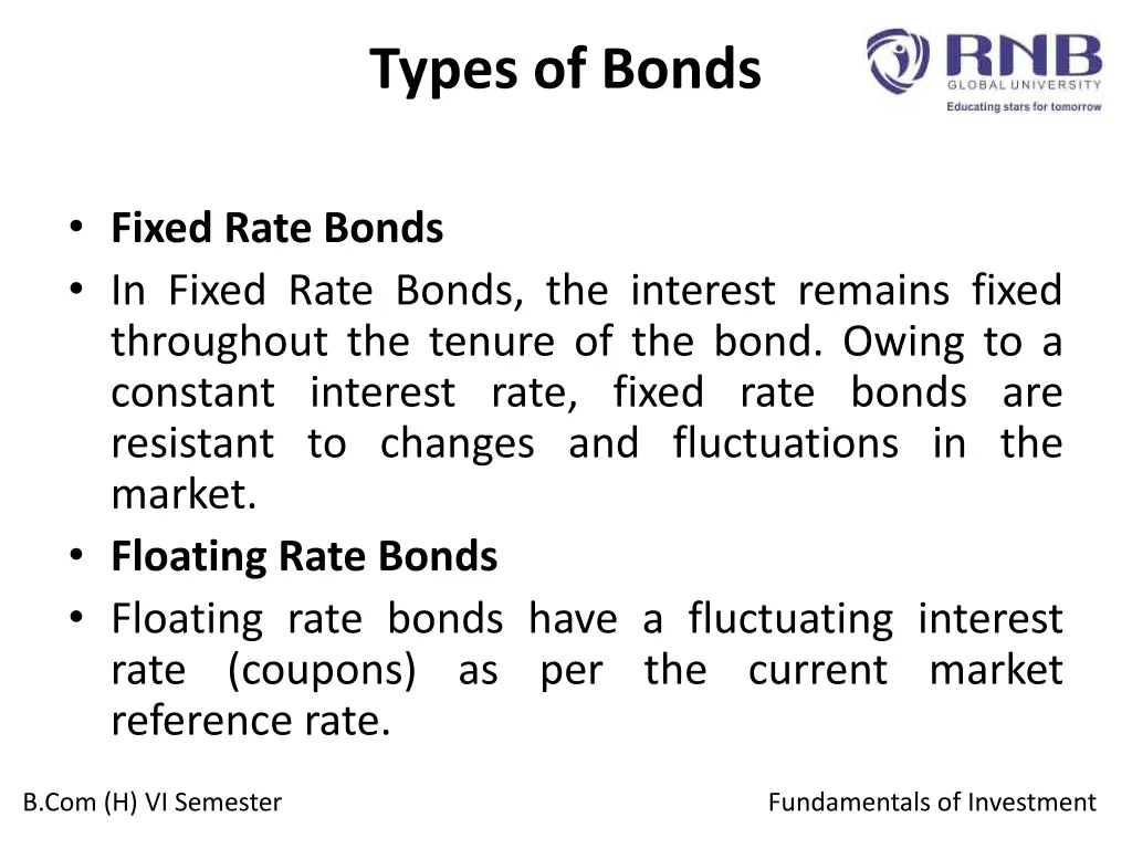 types of bonds