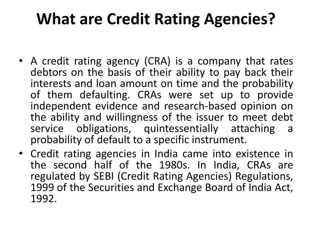 what are credit rating agencies