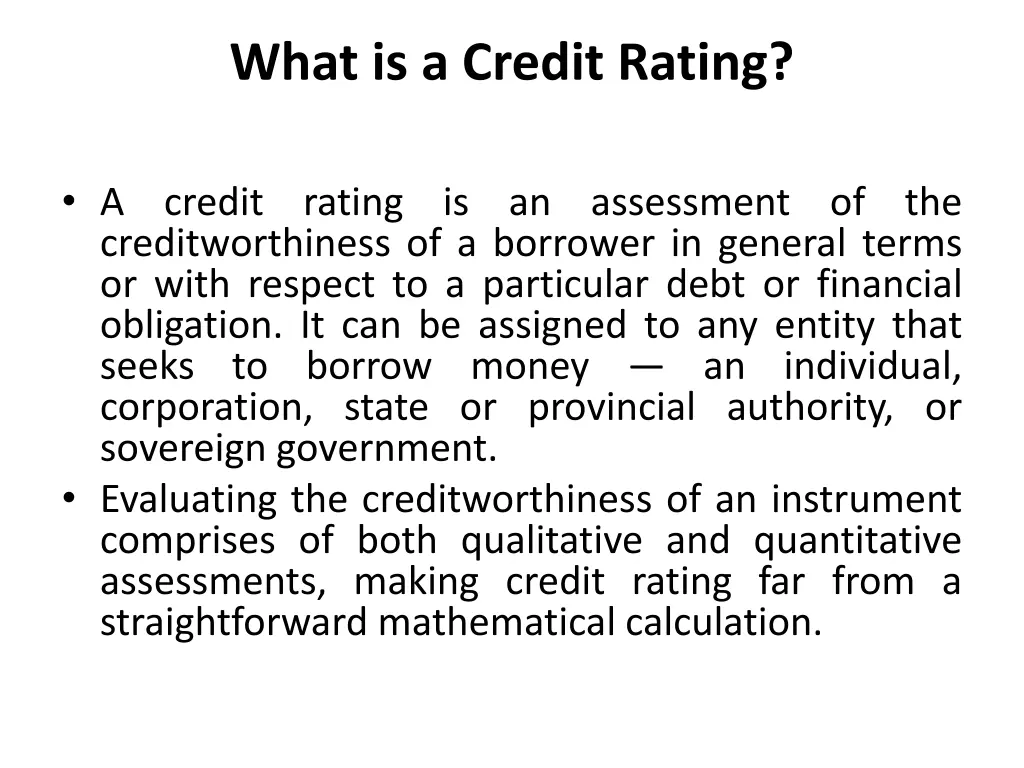 what is a credit rating