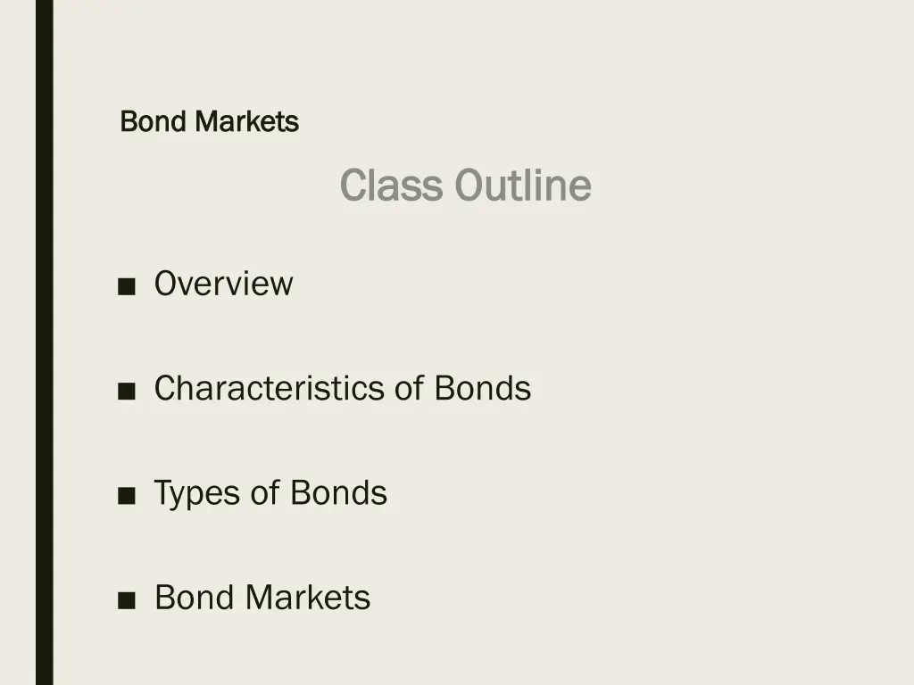 bond markets bond markets