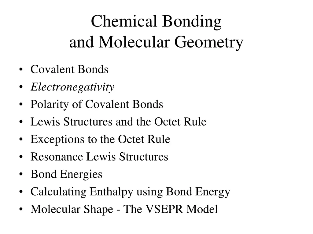 chemical bonding and molecular geometry 1