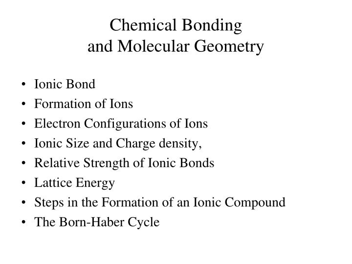 chemical bonding and molecular geometry