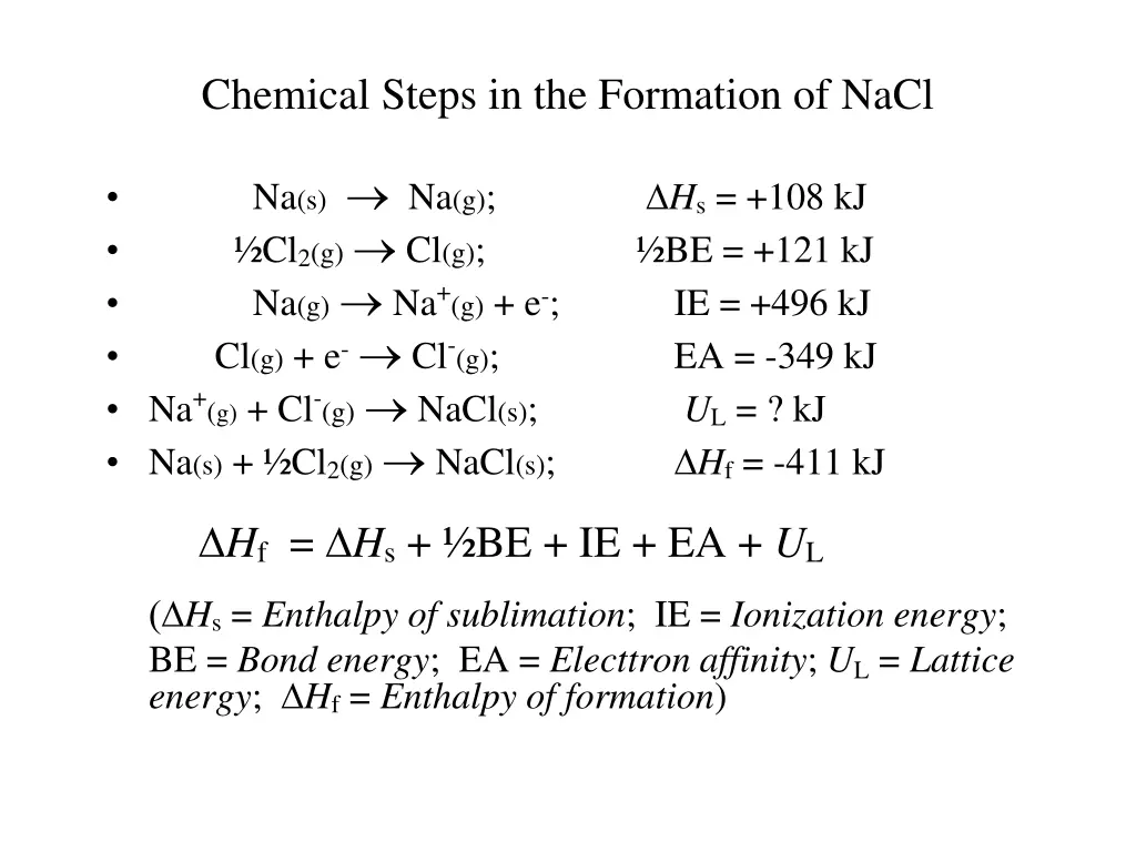 chemical steps in the formation of nacl