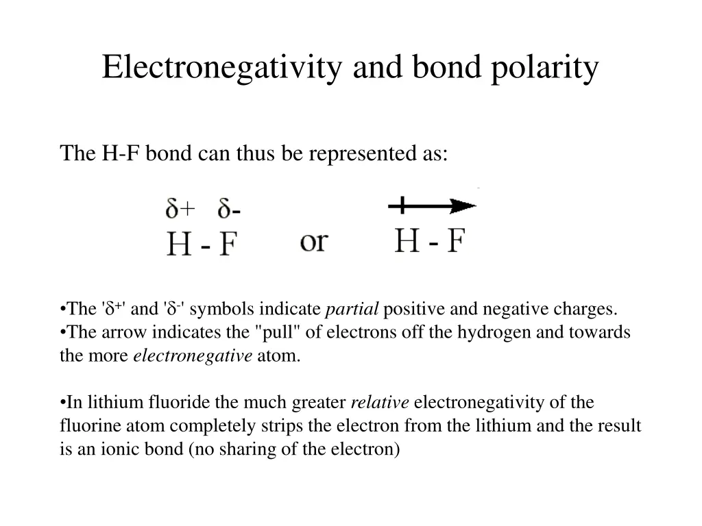 electronegativity and bond polarity 1