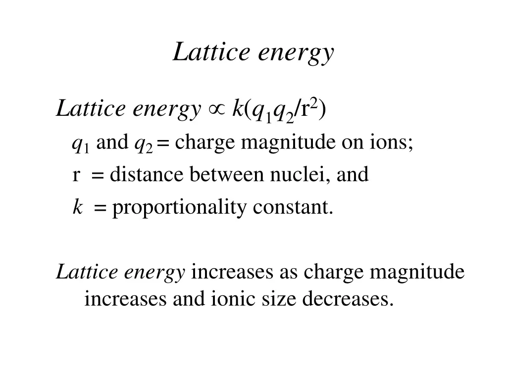 lattice energy