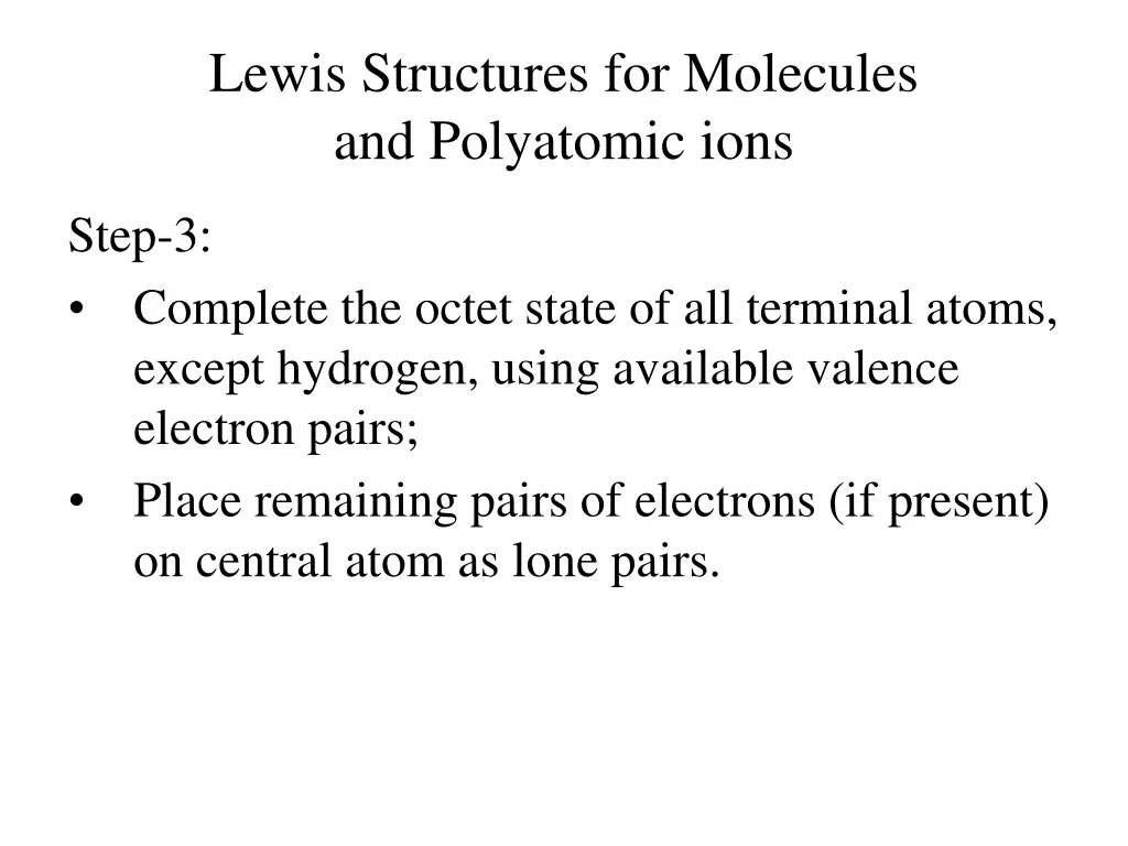 lewis structures for molecules and polyatomic ions 1