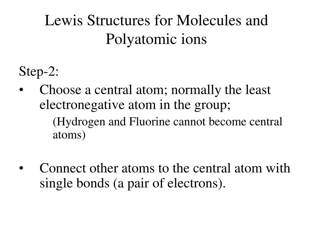 lewis structures for molecules and polyatomic ions