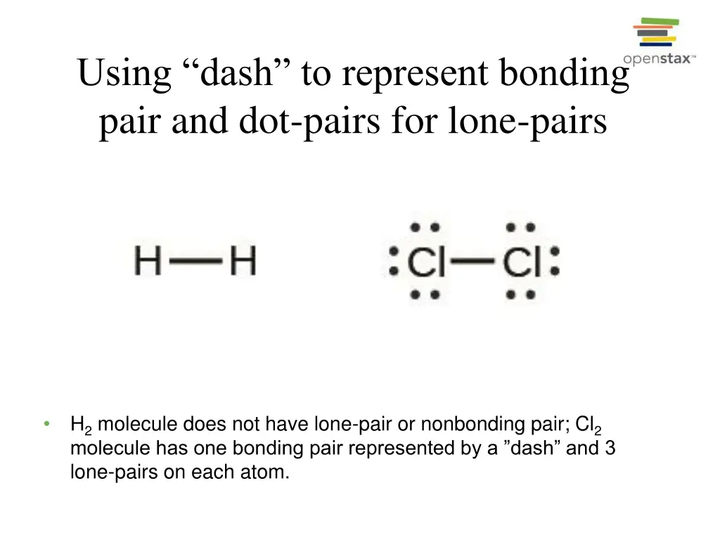 using dash to represent bonding pair