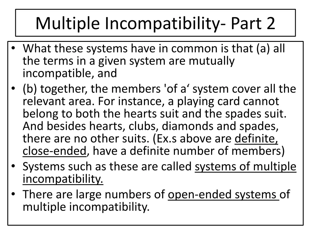 multiple incompatibility part 2