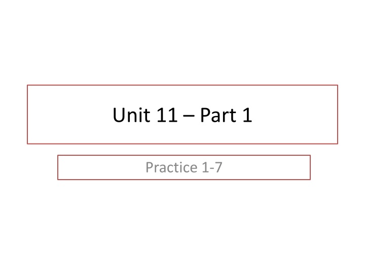 unit 11 part 1