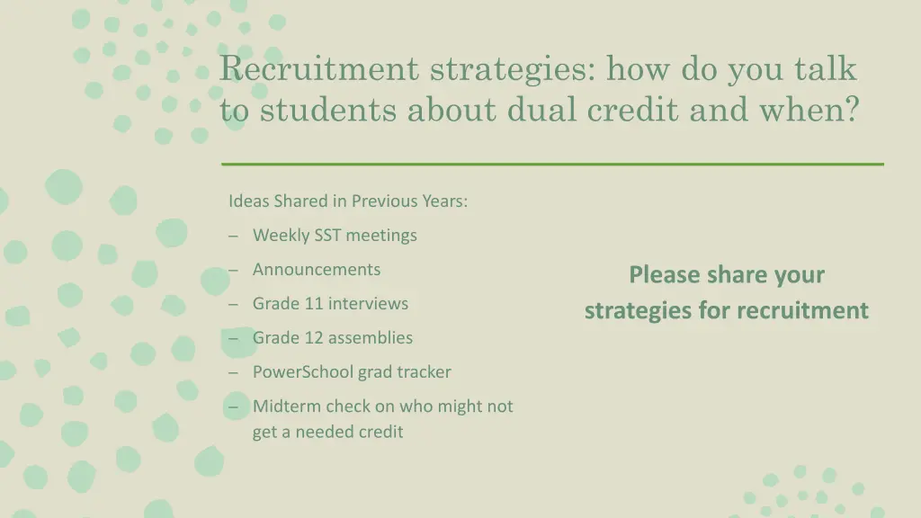 recruitment strategies how do you talk