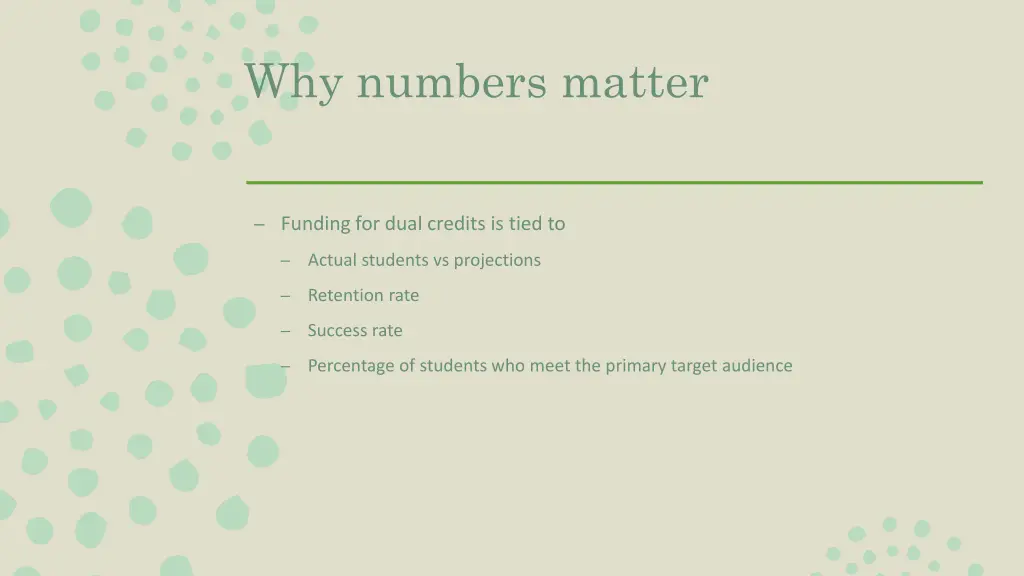 why numbers matter