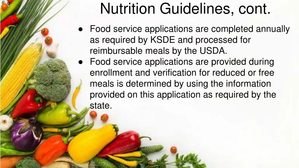 nutrition guidelines cont